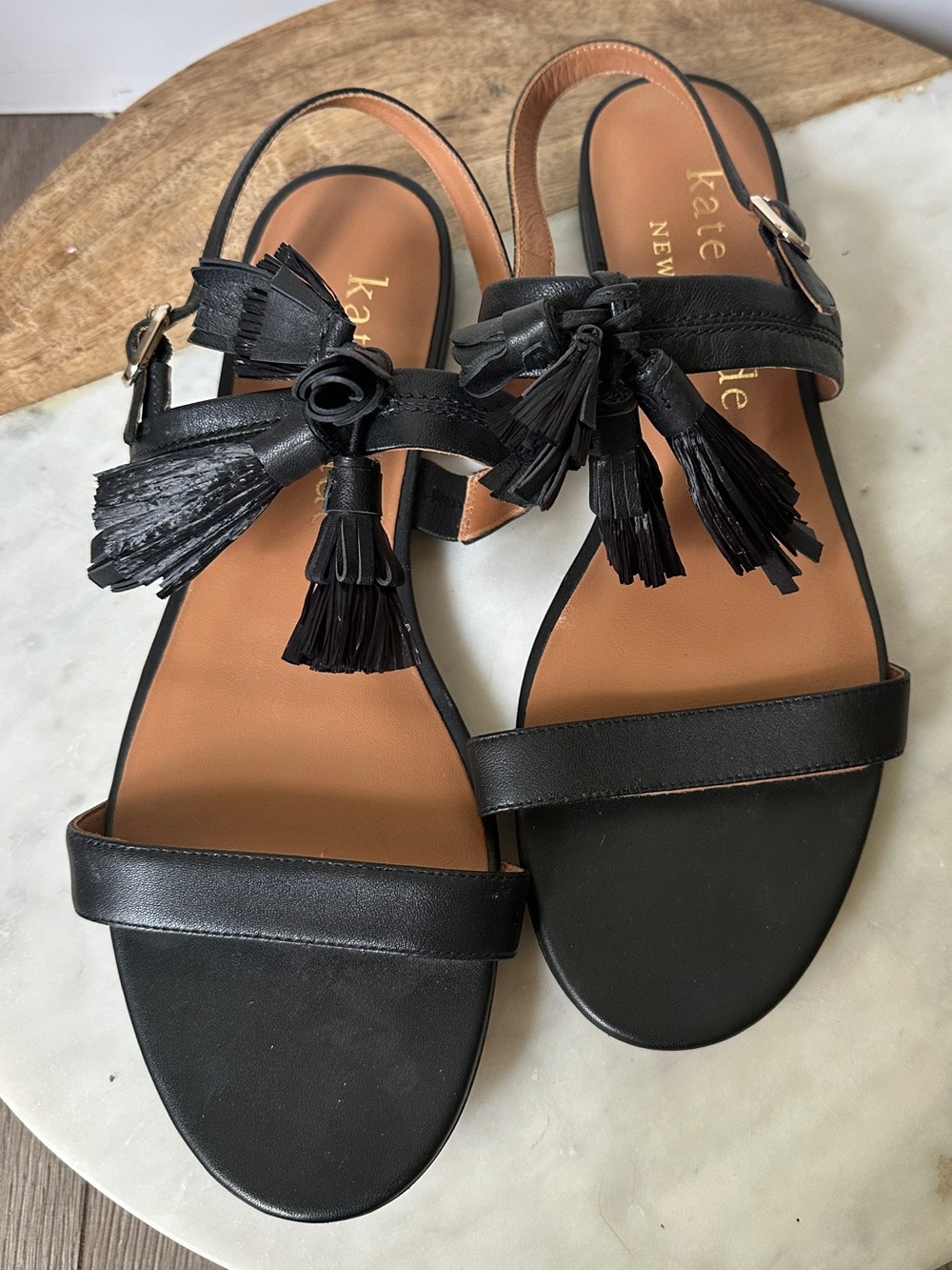 KATE SPADE Leather Sandals black size 11
